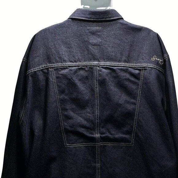Sean John Mens XXL Denim Jacket Dark Blue - Picture 6 of 11
